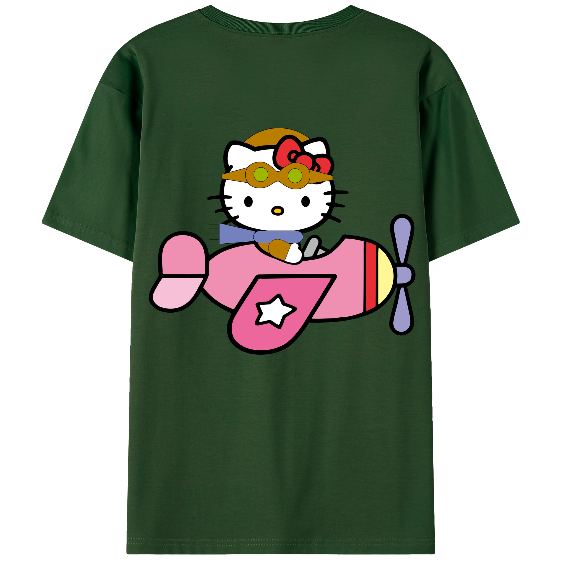 （画像用） Hello Kitty ハローキティ 綿100％半袖Tシャツ（背面プリント）
